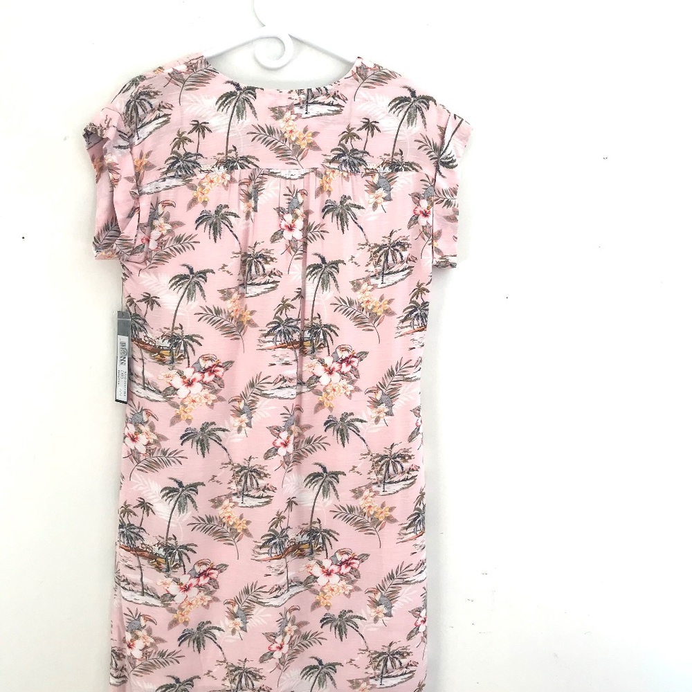 NWT Tribal Femme summer dress in women XS baby pink floral birds sleeveless vaca - Picture 9 of 14